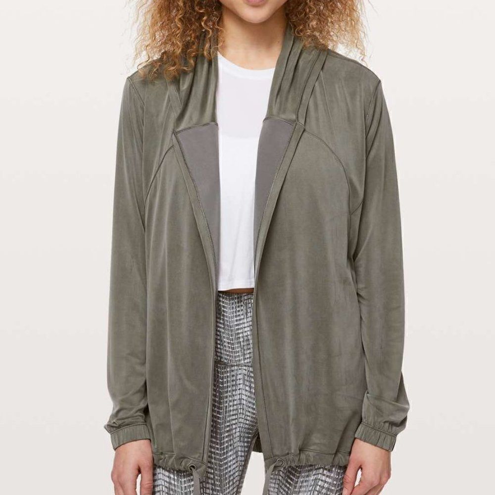 Lululemon Into Something Good Hoodie Jacket Grey Sage